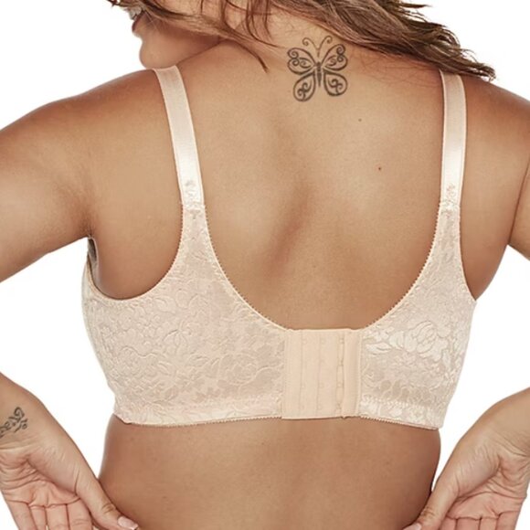 Bali Women's Wire-Free Bra Double Support 42C Beige Full Coverage Wireless 3372 - Picture 3 of 14